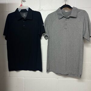 Fabletics Men's Black and Gray Polo Shirts